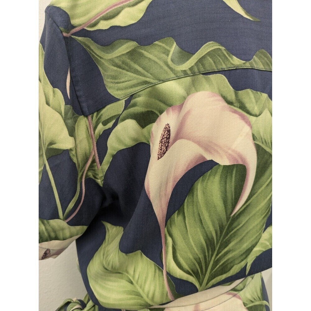 100% Silk Tommy Bahama Floral Hawaiian Top Wrap Skirt Set sz M Lily Resortwear - Picture 13 of 14